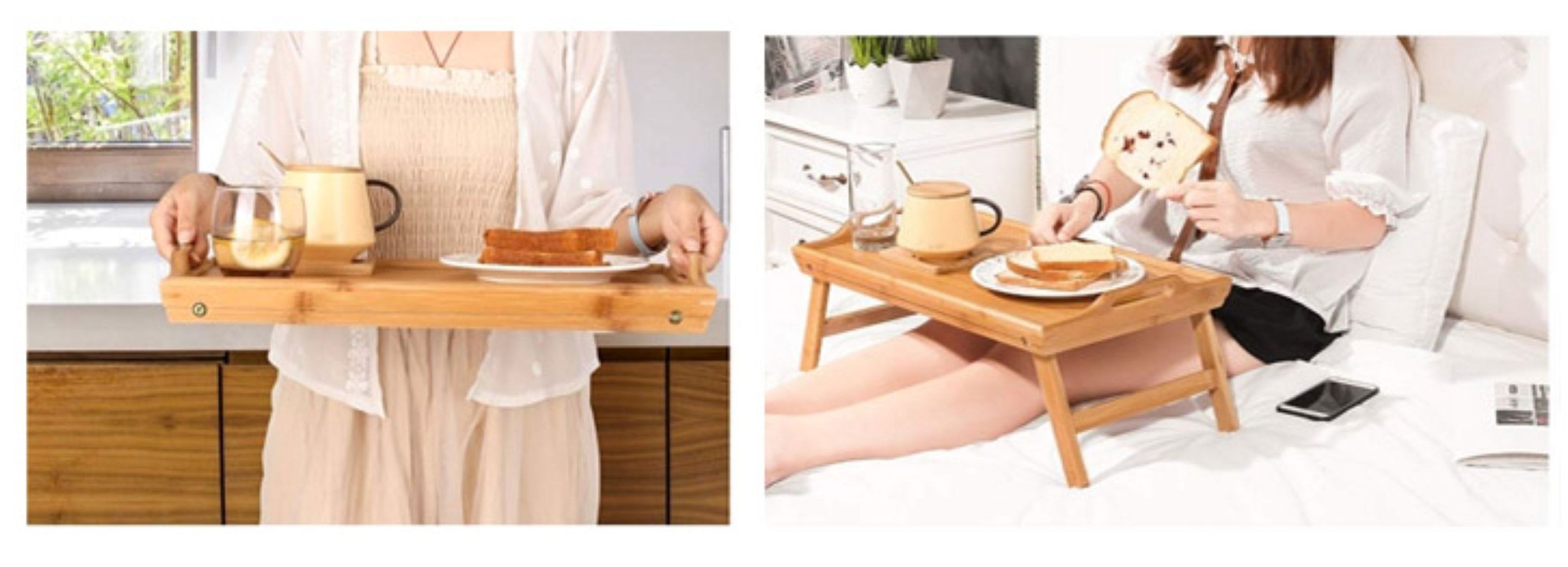 Бамбуковый столик для завтрака