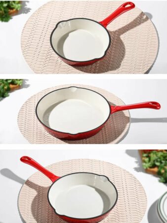 Сковорода чугунная антипригарная с эмалированным покрытием, 16 см